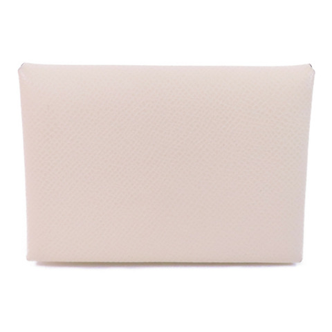 HERMES Epsom皮革Calvi Duo銀扣卡套