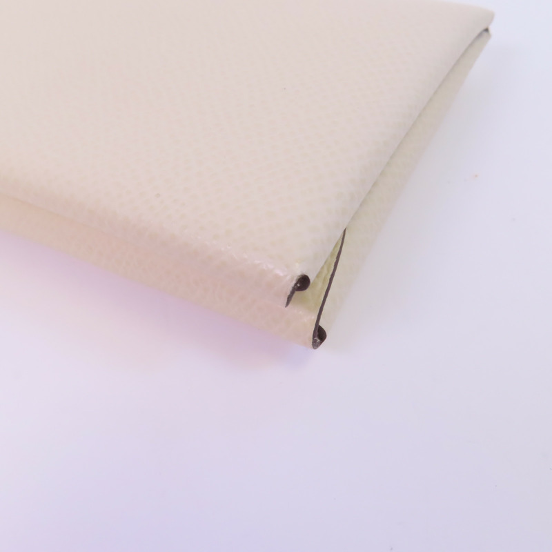 HERMES Epsom皮革Calvi Duo銀扣卡套-5