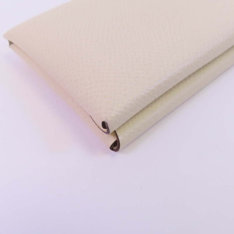 HERMES Epsom皮革Calvi Duo銀扣卡套-6