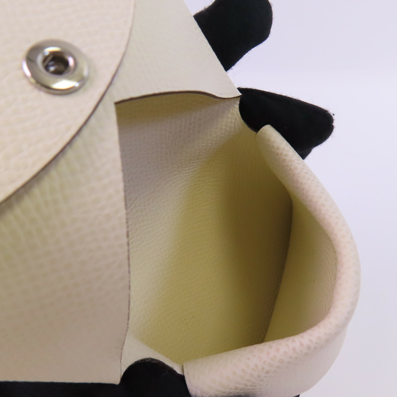 HERMES Epsom皮革Calvi Duo銀扣卡套-13