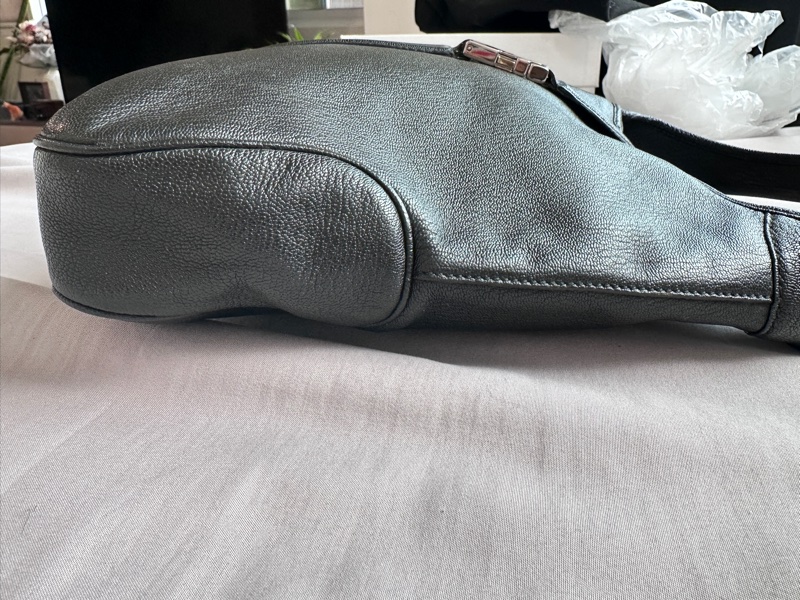 Ferragamo菲拉格慕黑銀全皮hobo單肩包-2