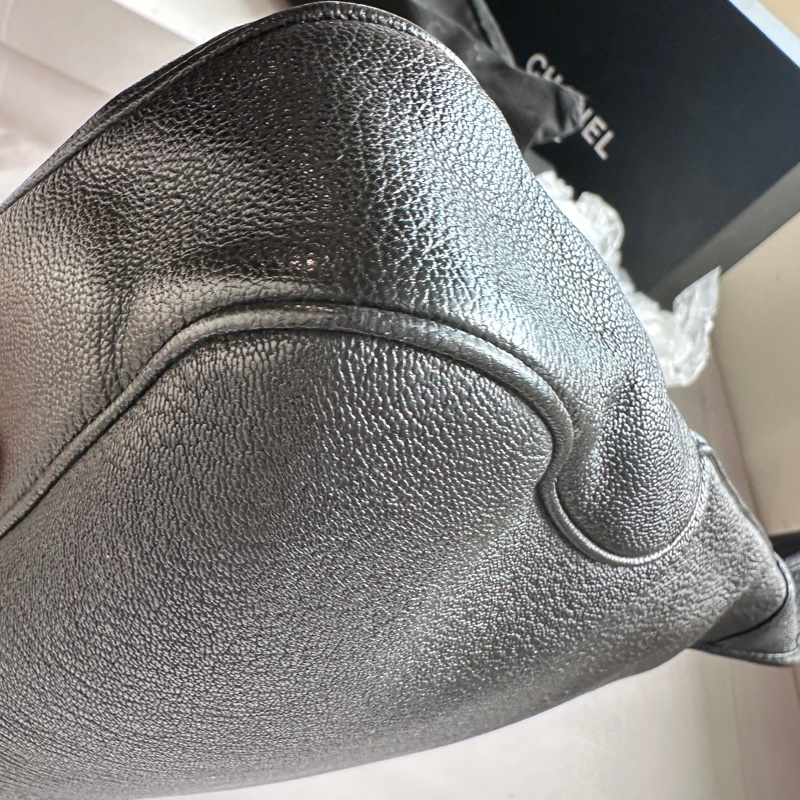 Ferragamo菲拉格慕黑銀全皮hobo單肩包-8