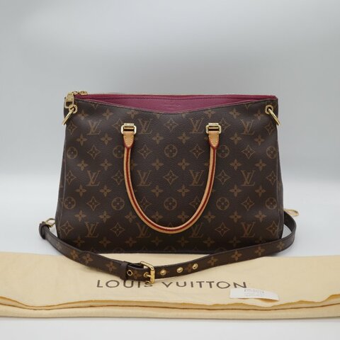 Louis Vuitton 路易威登  Pallas 酒紅紫色 帆布 皮革 手提包 斜背包