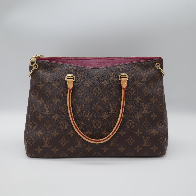 Louis Vuitton 路易威登  Pallas 酒紅紫色 帆布 皮革 手提包 斜背包-1
