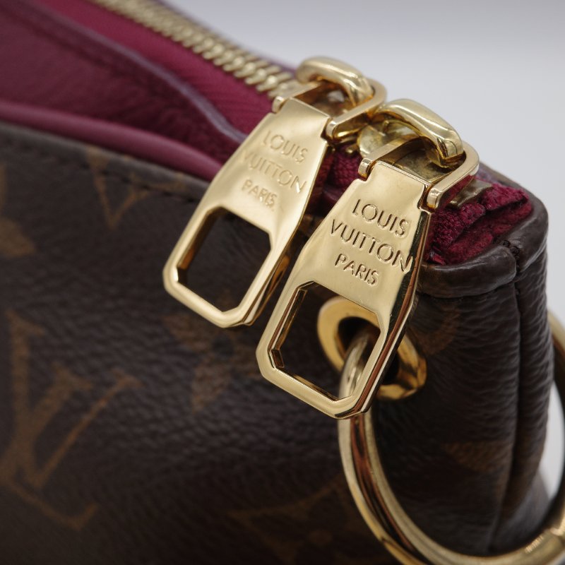 Louis Vuitton 路易威登  Pallas 酒紅紫色 帆布 皮革 手提包 斜背包-6