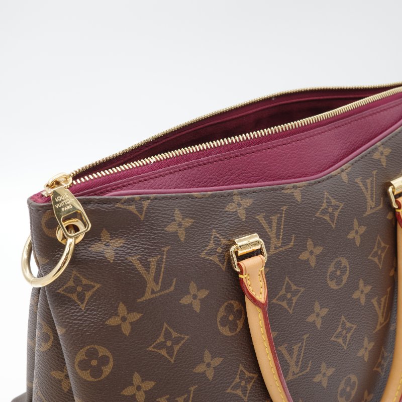 Louis Vuitton 路易威登  Pallas 酒紅紫色 帆布 皮革 手提包 斜背包-15