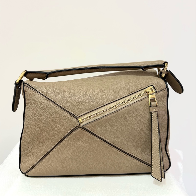 沙色牛皮金釦PUZZLE SMALL-1