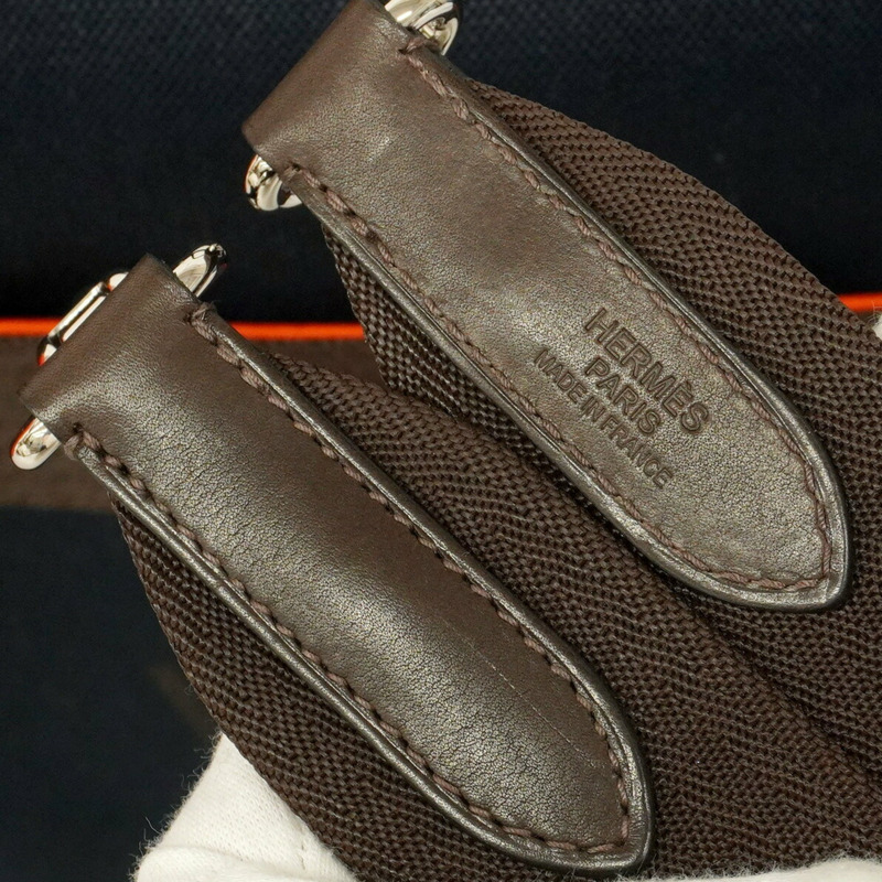 愛馬仕 Hermès Sac de Pansage 帆布手提包，海軍藍，飾有 K 字印記，女士兩用款-4