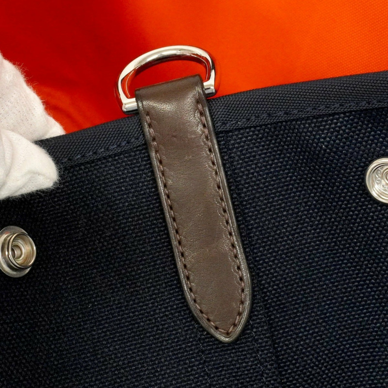 愛馬仕 Hermès Sac de Pansage 帆布手提包，海軍藍，飾有 K 字印記，女士兩用款-6