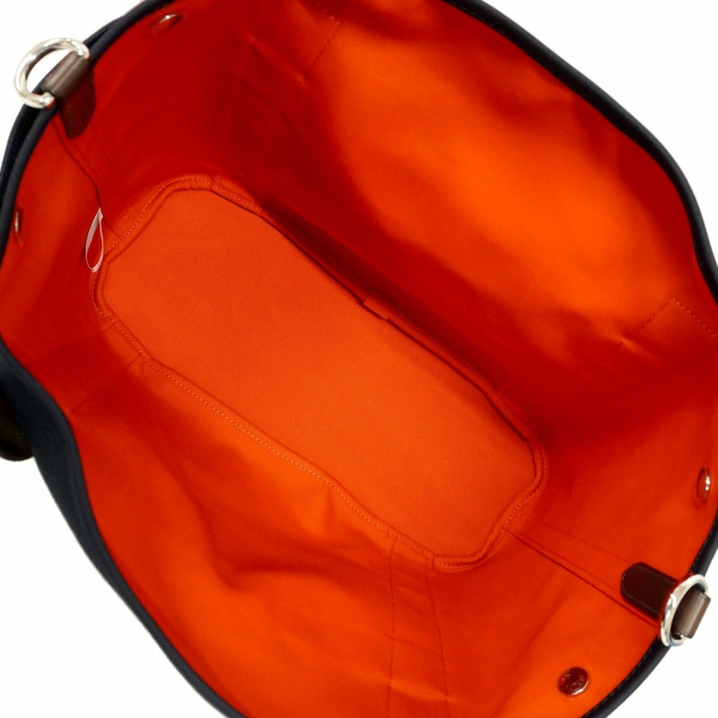 愛馬仕 Hermès Sac de Pansage 帆布手提包，海軍藍，飾有 K 字印記，女士兩用款-10