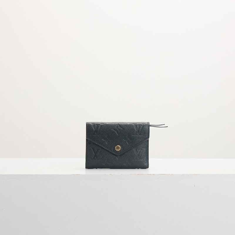 二手Lv Victorine 三折短夾/黑壓紋 晶片款-0