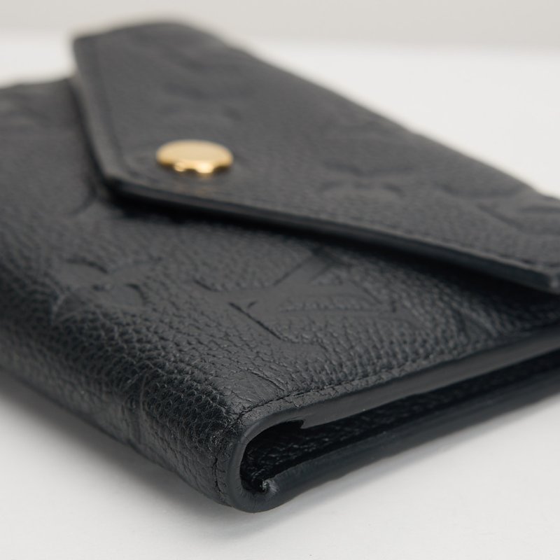 二手Lv Victorine 三折短夾/黑壓紋 晶片款-5
