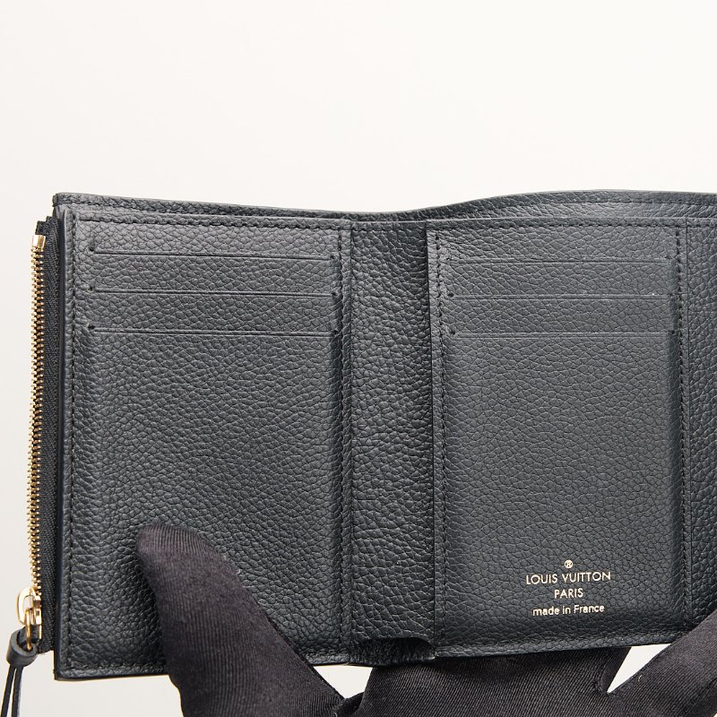 二手Lv Victorine 三折短夾/黑壓紋 晶片款-16