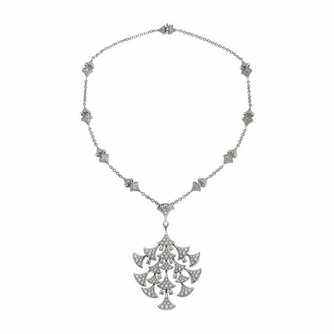 寶格麗 DIVAS DREAM 項鍊套裝，18K 白金鑲鑽