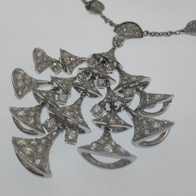 Bvlgari 寶格麗 18K 白金鑲鑽 DIVAS DREAM 項鍊套裝-1