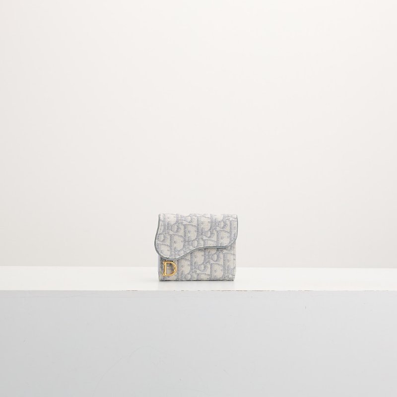 DIOR saddle 馬鞍短夾/灰老花-0