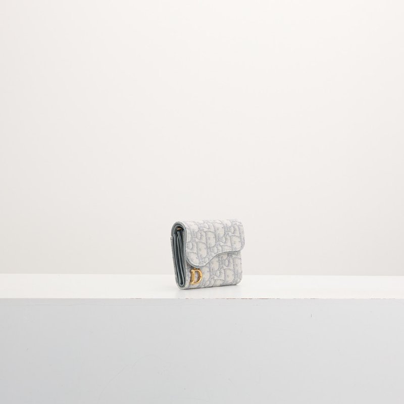 DIOR saddle 馬鞍短夾/灰老花-1