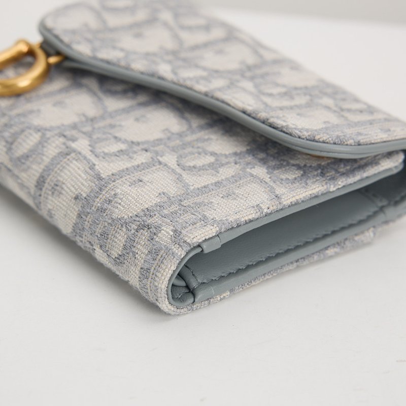 DIOR saddle 馬鞍短夾/灰老花-3