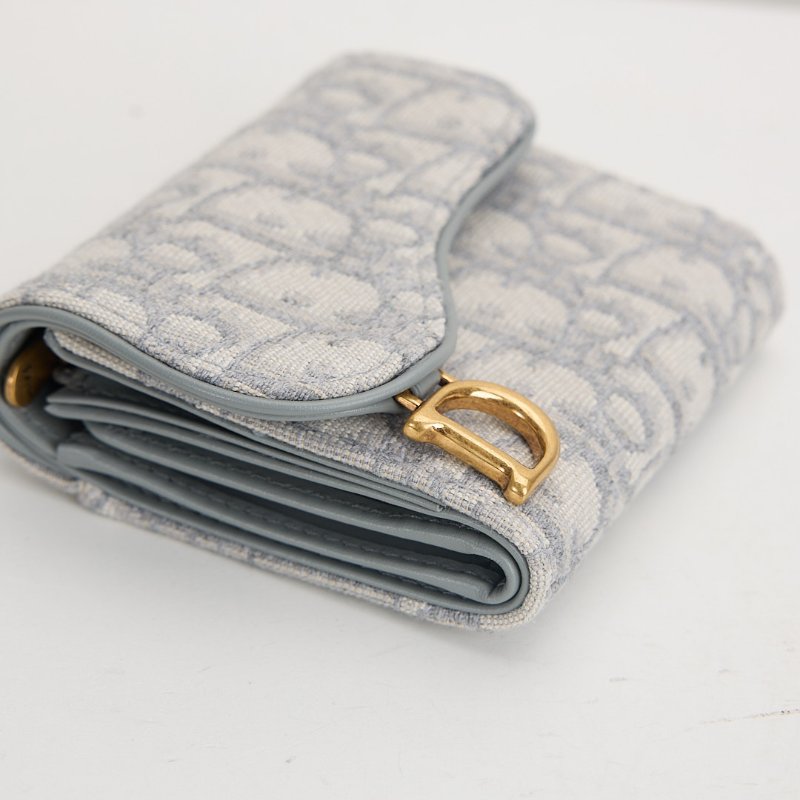 DIOR saddle 馬鞍短夾/灰老花-5