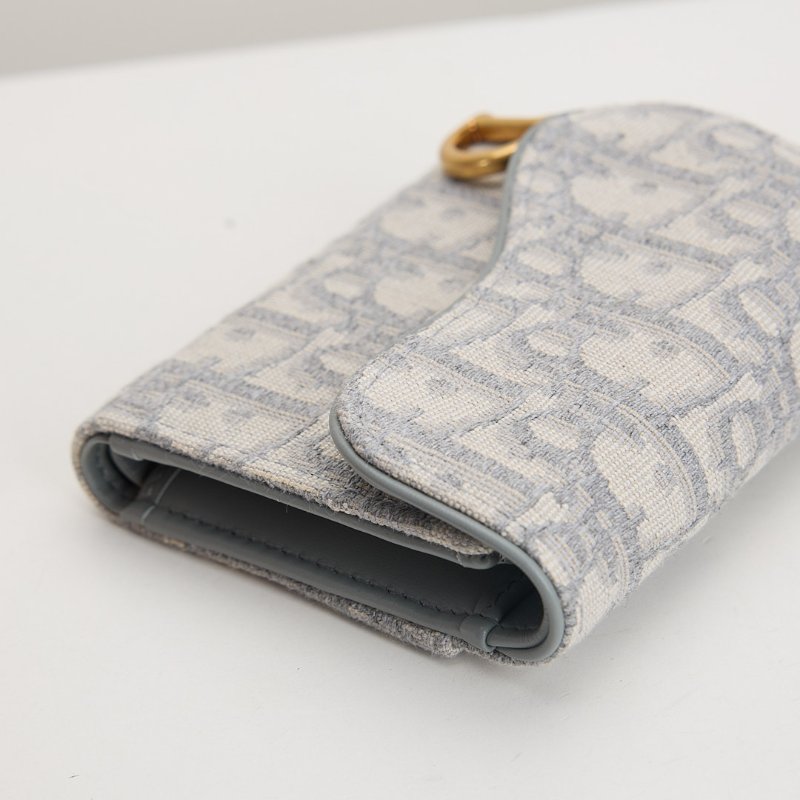 DIOR saddle 馬鞍短夾/灰老花-7