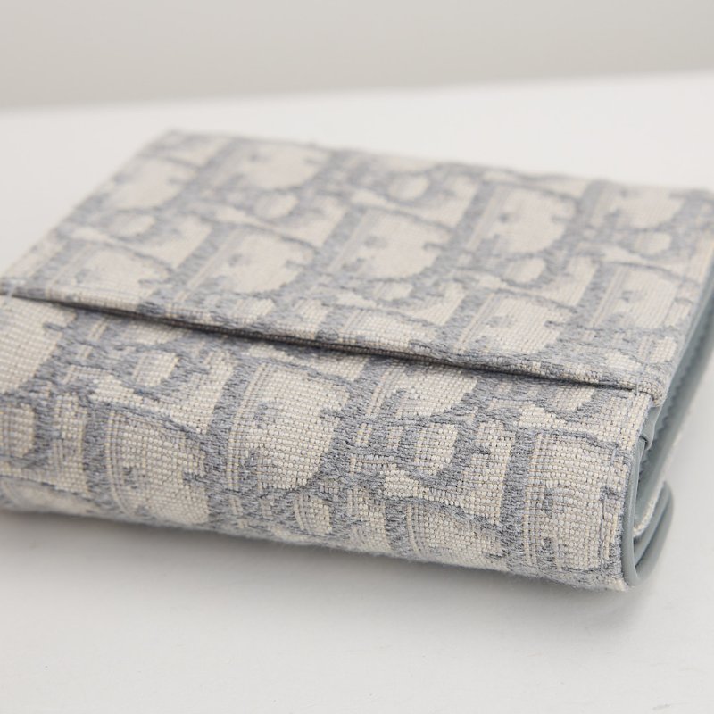 DIOR saddle 馬鞍短夾/灰老花-11