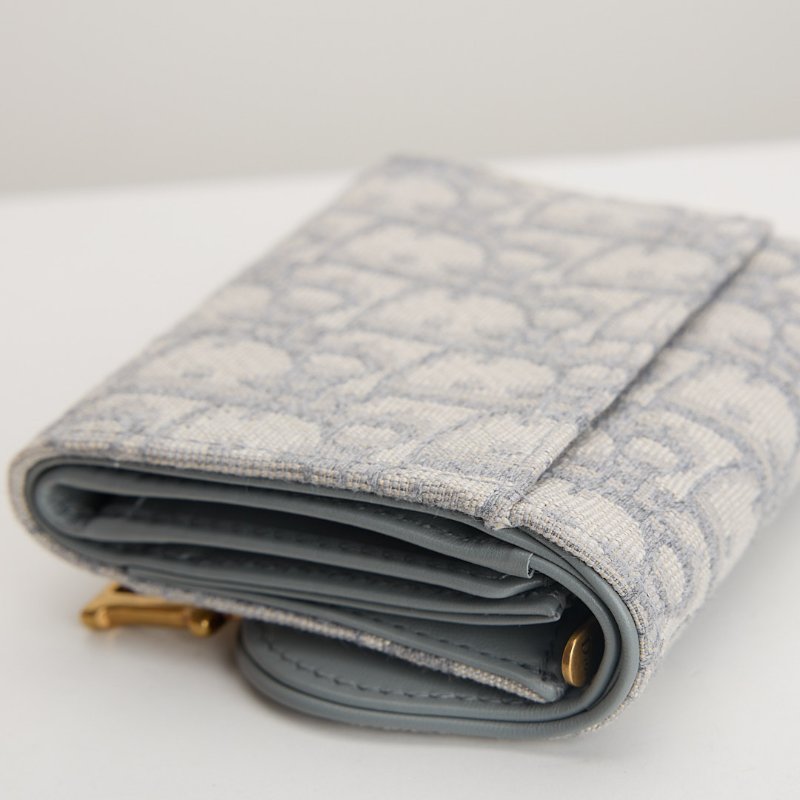 DIOR saddle 馬鞍短夾/灰老花-12