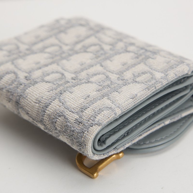 DIOR saddle 馬鞍短夾/灰老花-13