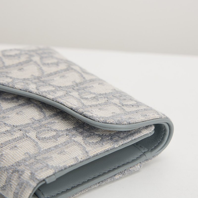 DIOR saddle 馬鞍短夾/灰老花-14