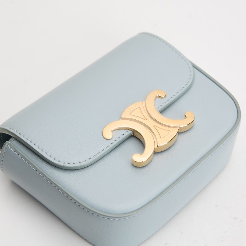 二手Celine mini凱旋門小包/冰川藍-4