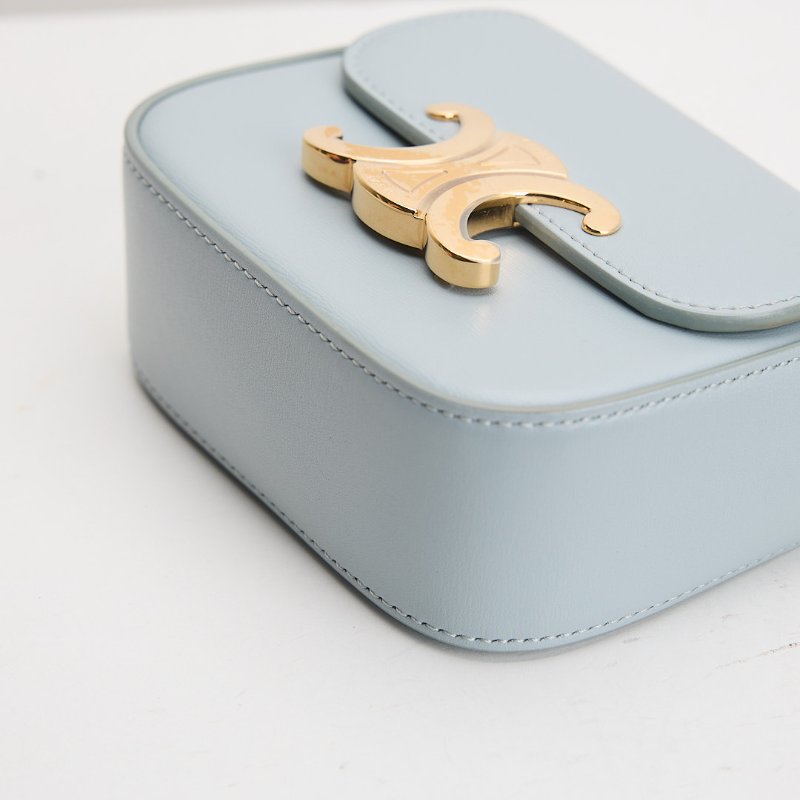 二手Celine mini凱旋門小包/冰川藍-11