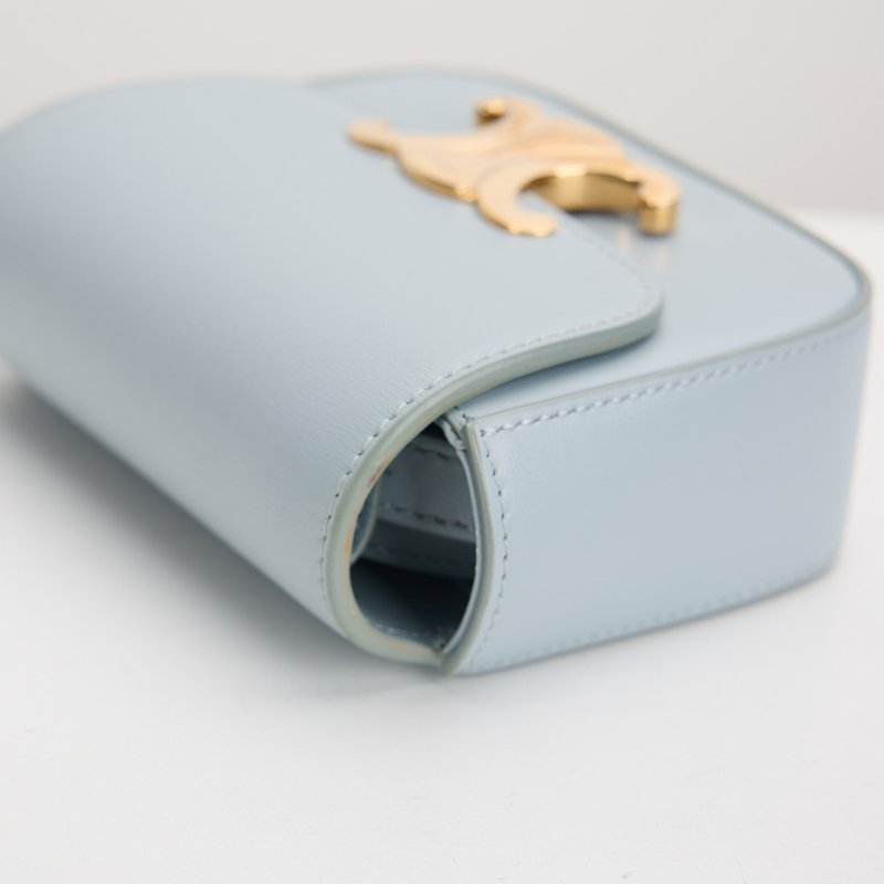 二手Celine mini凱旋門小包/冰川藍-14