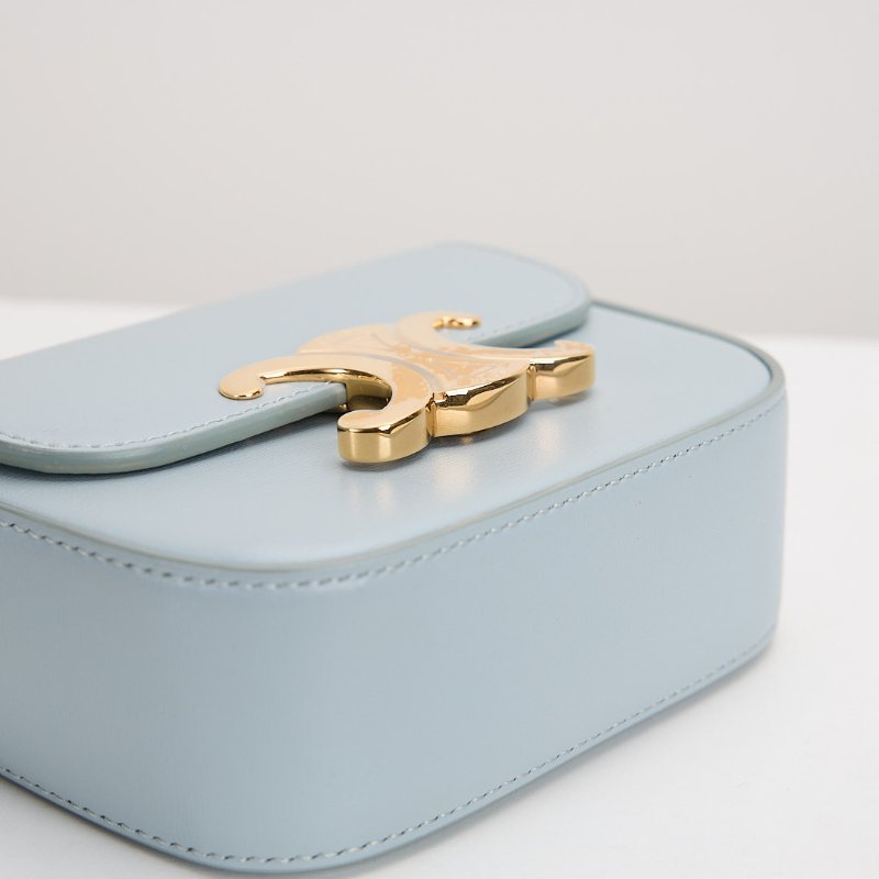 二手Celine mini凱旋門小包/冰川藍-16