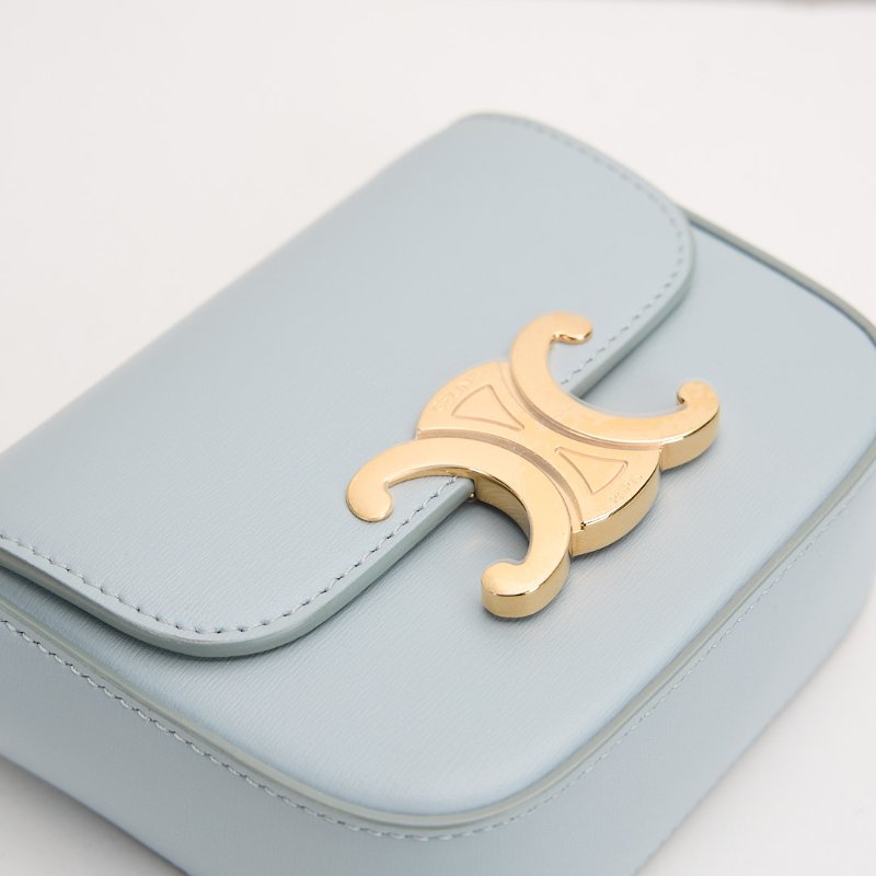 二手Celine mini凱旋門小包/冰川藍-17