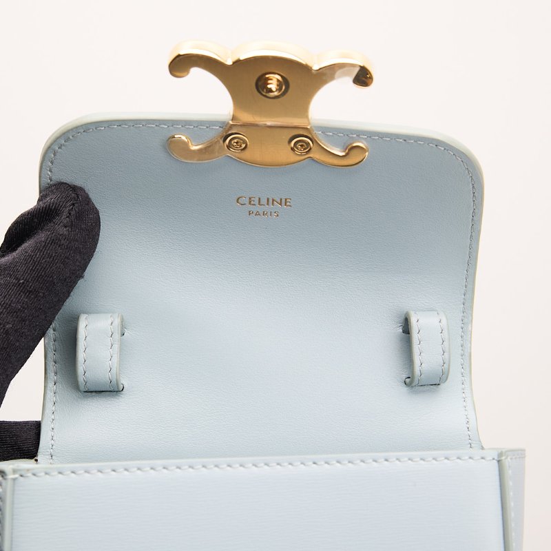 二手Celine mini凱旋門小包/冰川藍-23