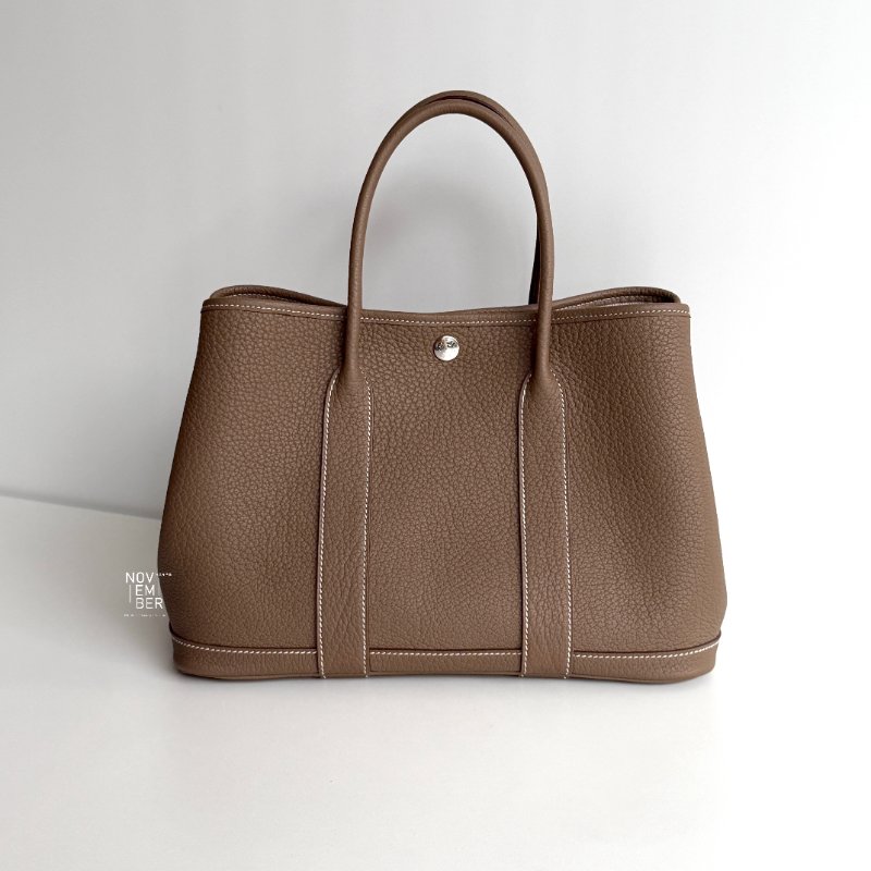 閒置新🙌🏻 Hermès 愛馬仕 Garden Party 30 大象灰-0