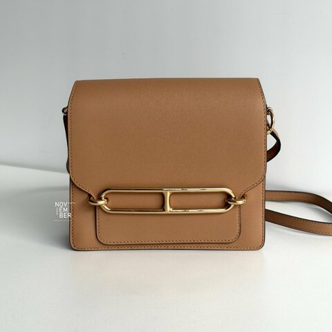 99新🆕 Hermès 愛馬仕 mini Roulis 奶茶色金釦
