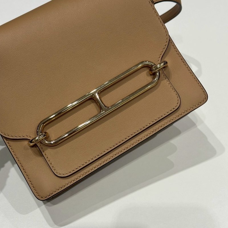 99新🆕 Hermès 愛馬仕 mini Roulis 奶茶色金釦-9
