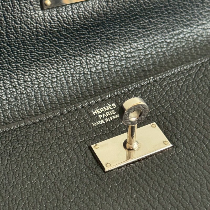 99新🆕 Hermès 愛馬仕 Kelly長夾 黑色銀釦-13
