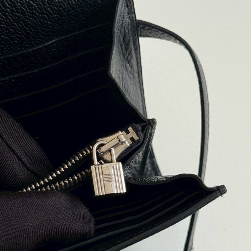 99新🆕 Hermès 愛馬仕 Kelly長夾 黑色銀釦-14