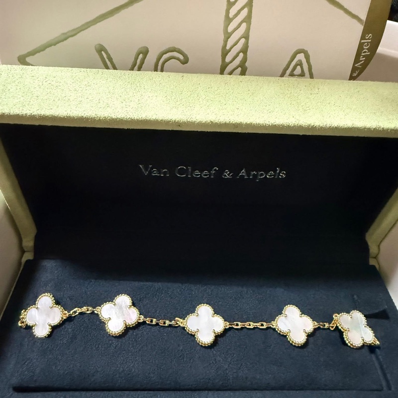 VCA黃k白五花手鍊-0