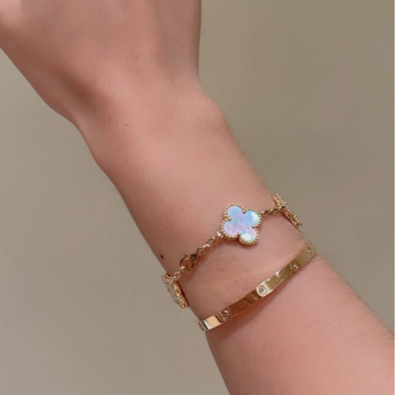 VCA黃k白五花手鍊-4