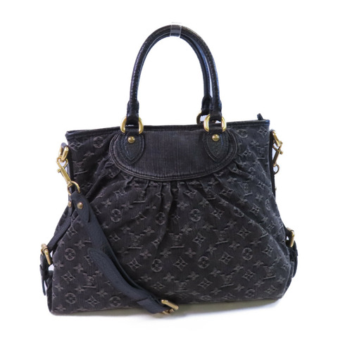 LOUIS VUITTON Monogram Denim Neo Cabby MM金扣手挽肩背兩用袋