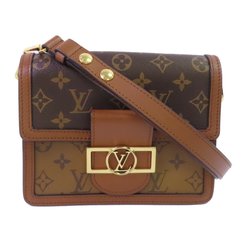 LOUIS VUITTON Monogram Reverse Mini Dauphine金扣肩背袋-0
