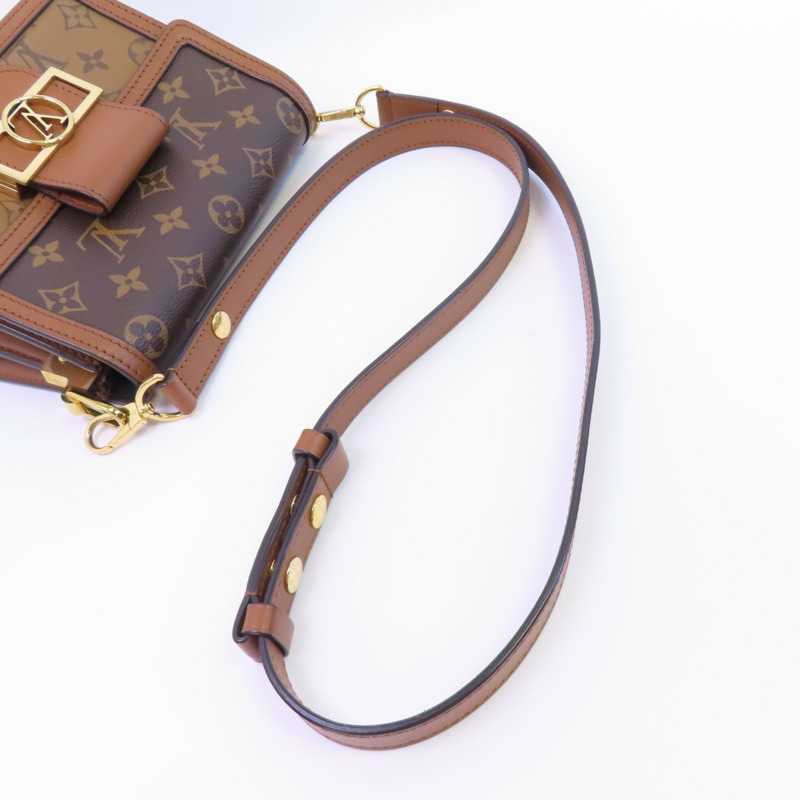 LOUIS VUITTON Monogram Reverse Mini Dauphine金扣肩背袋-4