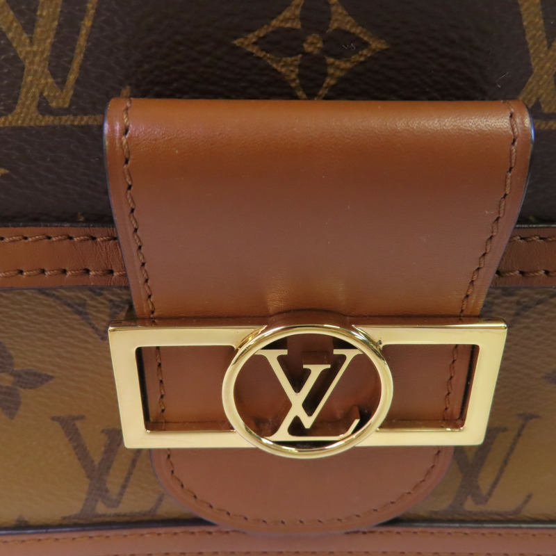 LOUIS VUITTON Monogram Reverse Mini Dauphine金扣肩背袋-9