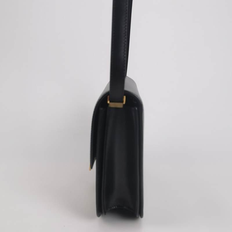 Celine Classic Box豆腐包中號牛皮純色按壓式鎖扣斜挎包單肩包-2