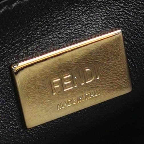 Fendi Peekaboo躲貓貓迷你羊皮雙F老花扭鎖扭鎖斜挎包單肩包-7