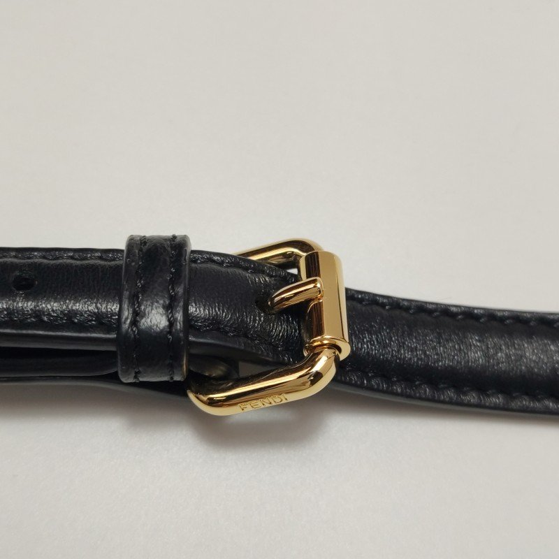 Fendi Peekaboo躲貓貓迷你羊皮雙F老花扭鎖扭鎖斜挎包單肩包-12