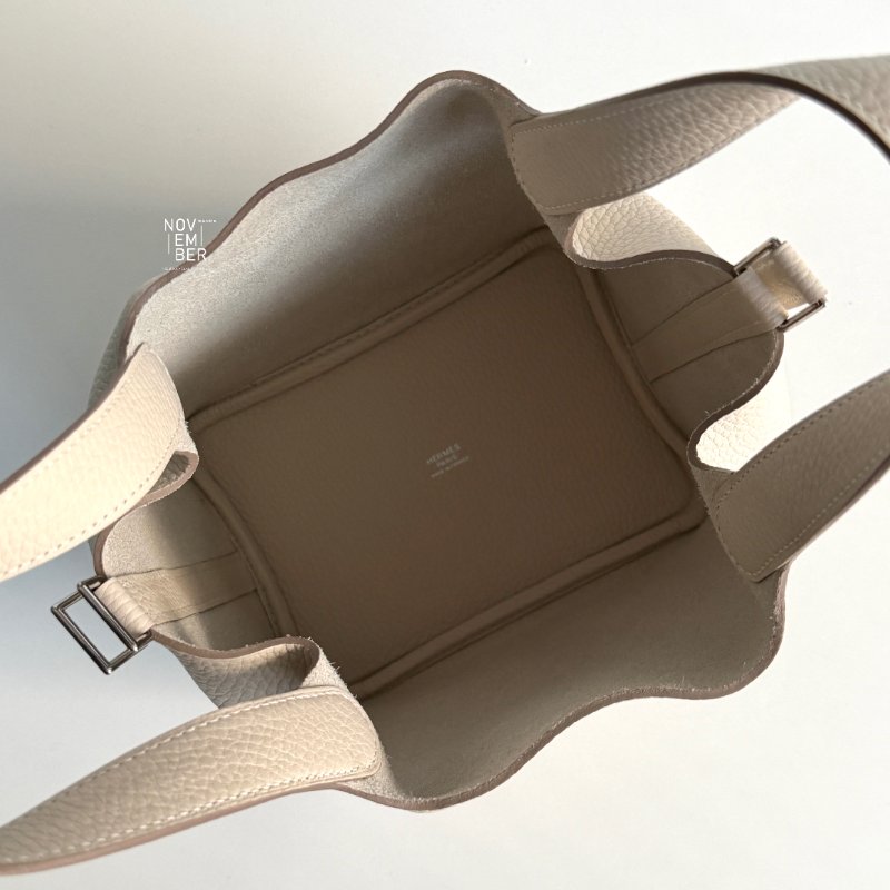 全新全配有購證🫰🏻 Hermès 愛馬仕 Picotin18 奶昔白銀釦-1