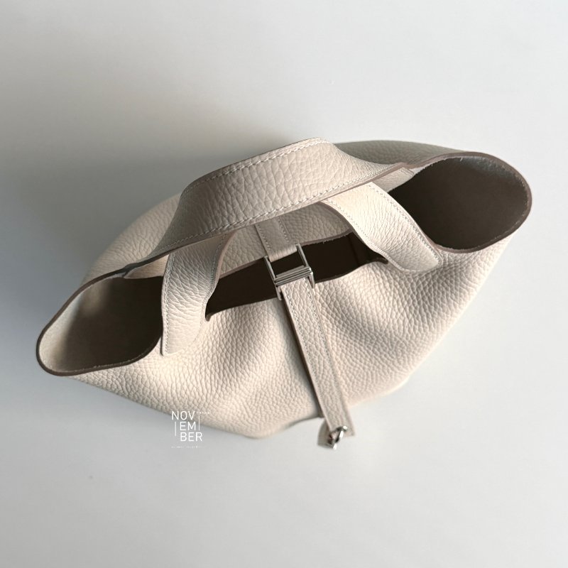 全新全配有購證🫰🏻 Hermès 愛馬仕 Picotin18 奶昔白銀釦-3